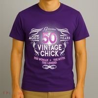 Genuine Aged 50 Years Vintage Chick 50th Birthday T-Shirt thumb 3