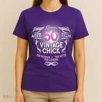 Genuine Aged 50 Years Vintage Chick 50th Birthday T-Shirt thumb 4
