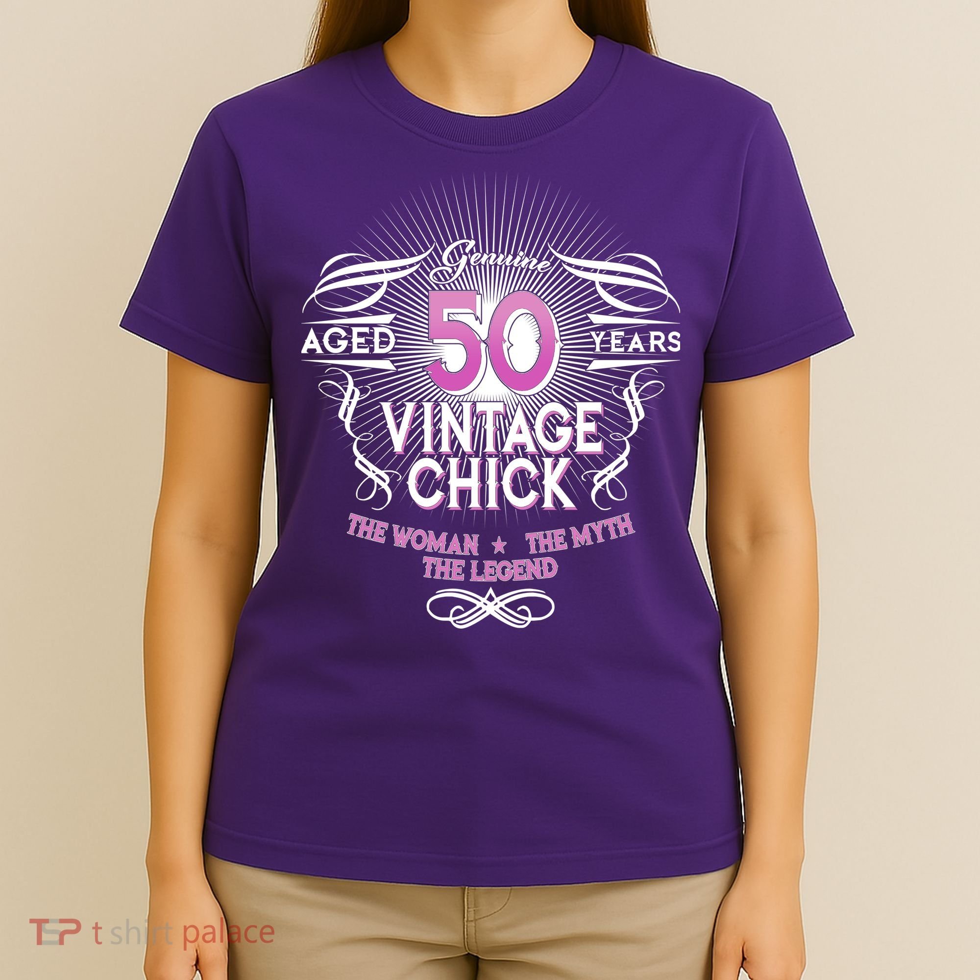 Genuine Aged 50 Years Vintage Chick 50th Birthday T-Shirt