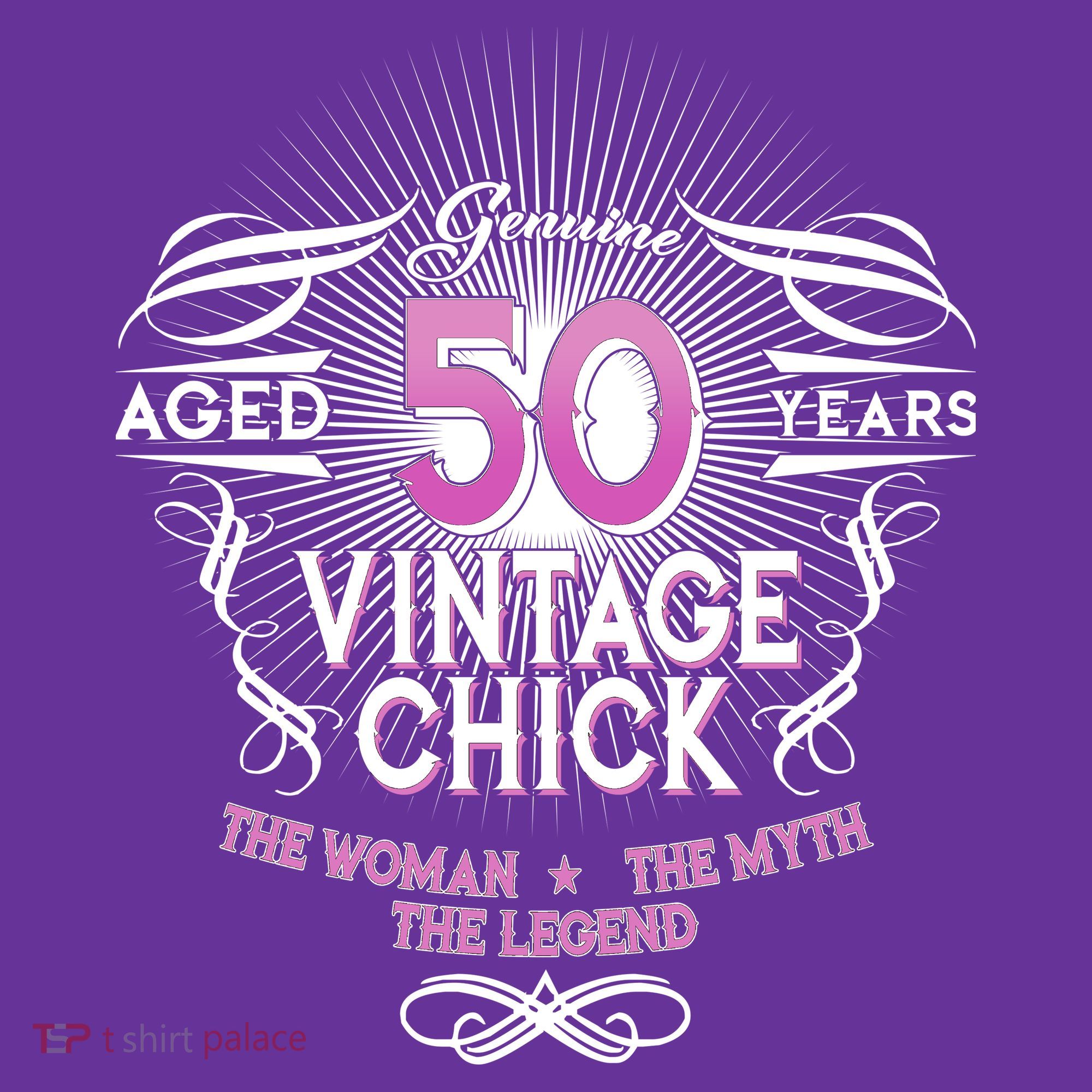 Genuine Aged 50 Years Vintage Chick 50th Birthday T-Shirt