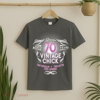Genuine Aged 70 Years Vintage Chick 70th Birthday T-Shirt thumb 2