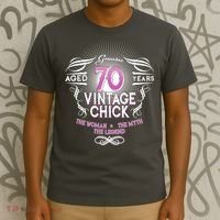 Genuine Aged 70 Years Vintage Chick 70th Birthday T-Shirt thumb 3