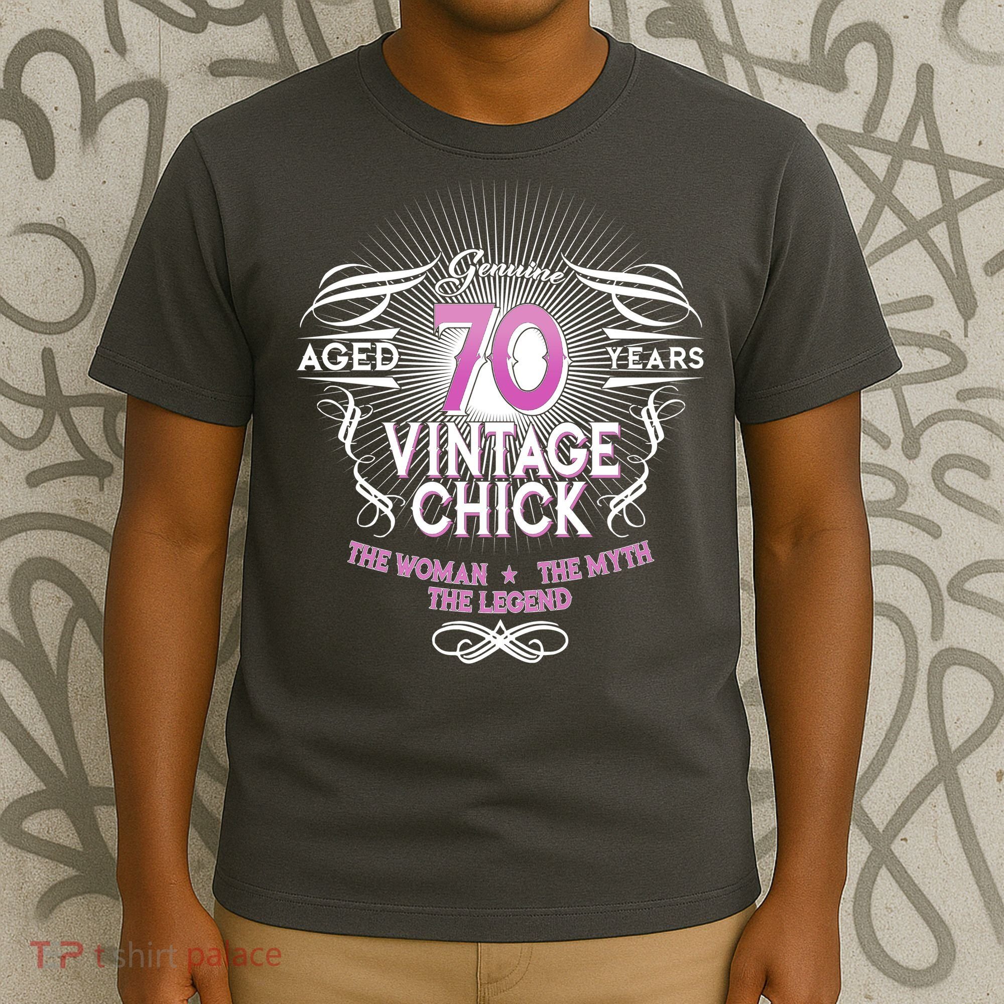 Genuine Aged 70 Years Vintage Chick 70th Birthday T-Shirt