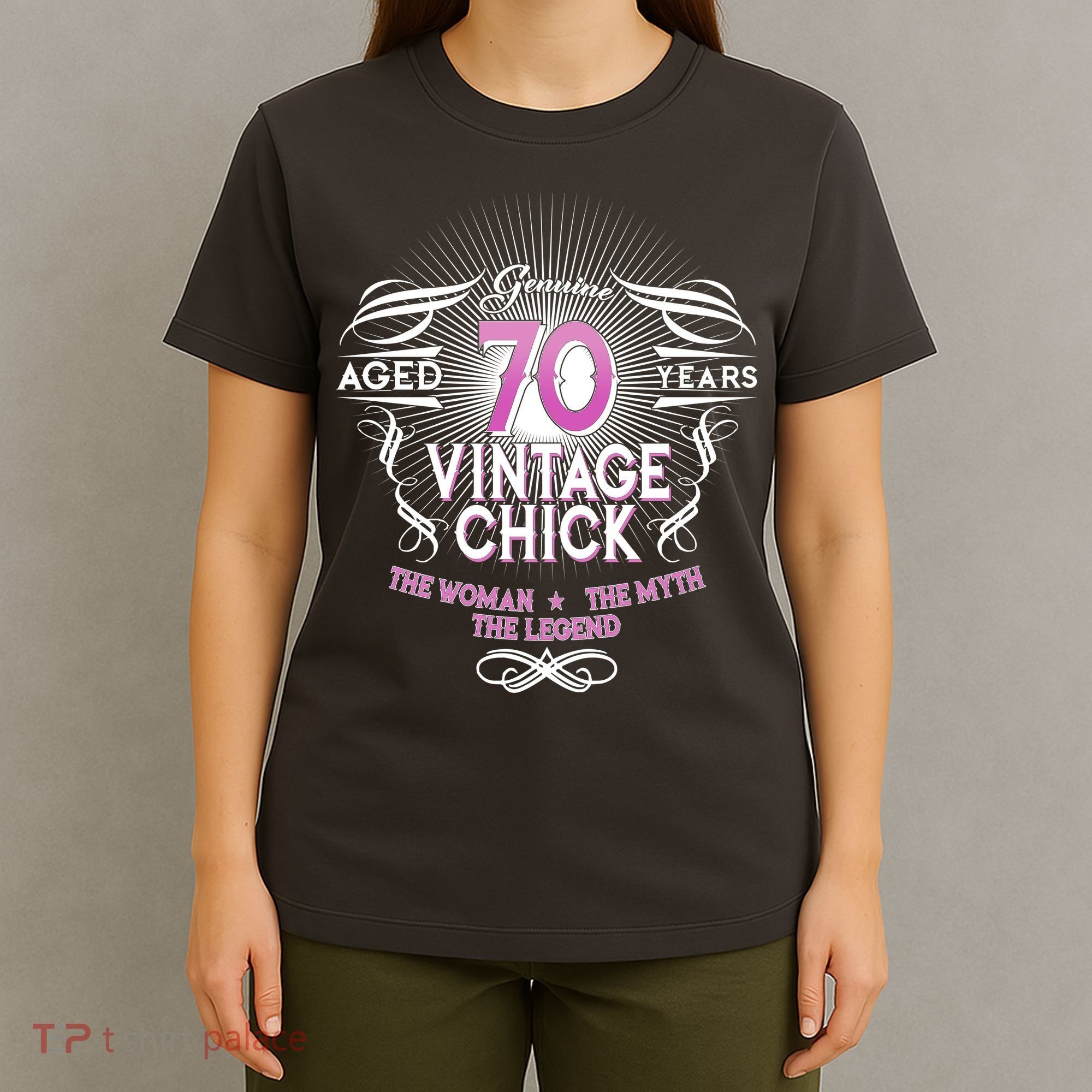 Genuine Aged 70 Years Vintage Chick 70th Birthday T-Shirt