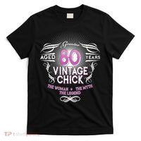 Genuine Aged 80 Years Vintage Chick 80th Birthday T-Shirt thumb 0