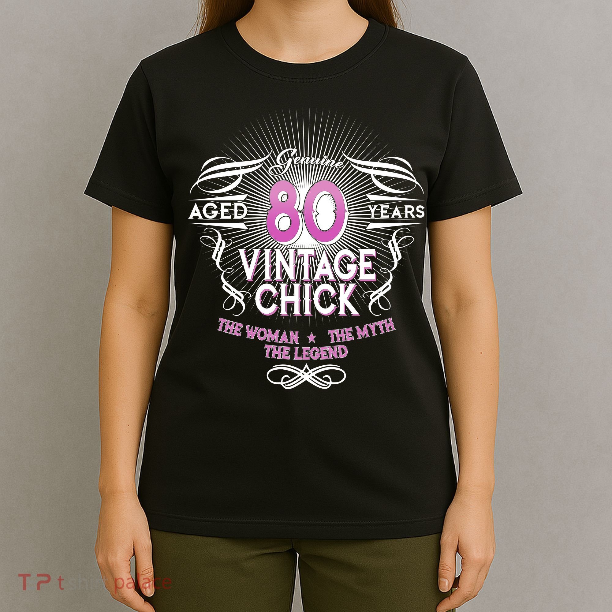 Genuine Aged 80 Years Vintage Chick 80th Birthday T-Shirt