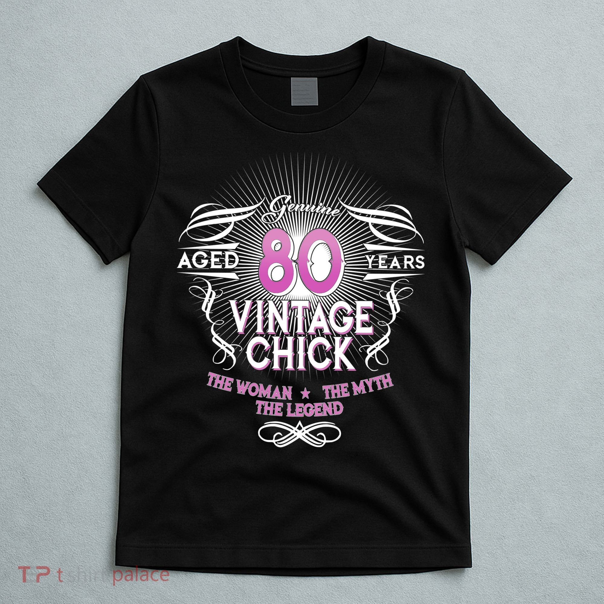 Genuine Aged 80 Years Vintage Chick 80th Birthday T-Shirt