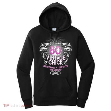 Genuine Aged 80 Years Vintage Chick 80th Birthday Women's Hoodie