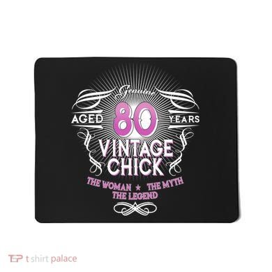 Genuine Aged 80 Years Vintage Chick 80th Birthday Mousepad