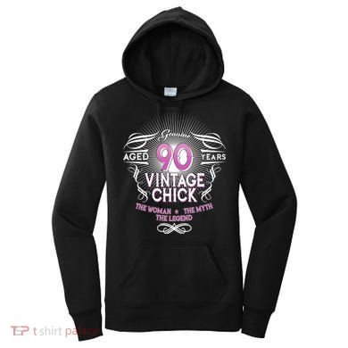Genuine Aged 90 Years Vintage Chick 90th Birthday Women's Hoodie