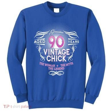 Genuine Aged 90 Years Vintage Chick 90th Birthday Sweatshirt
