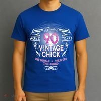 Genuine Aged 90 Years Vintage Chick 90th Birthday T-Shirt thumb 3