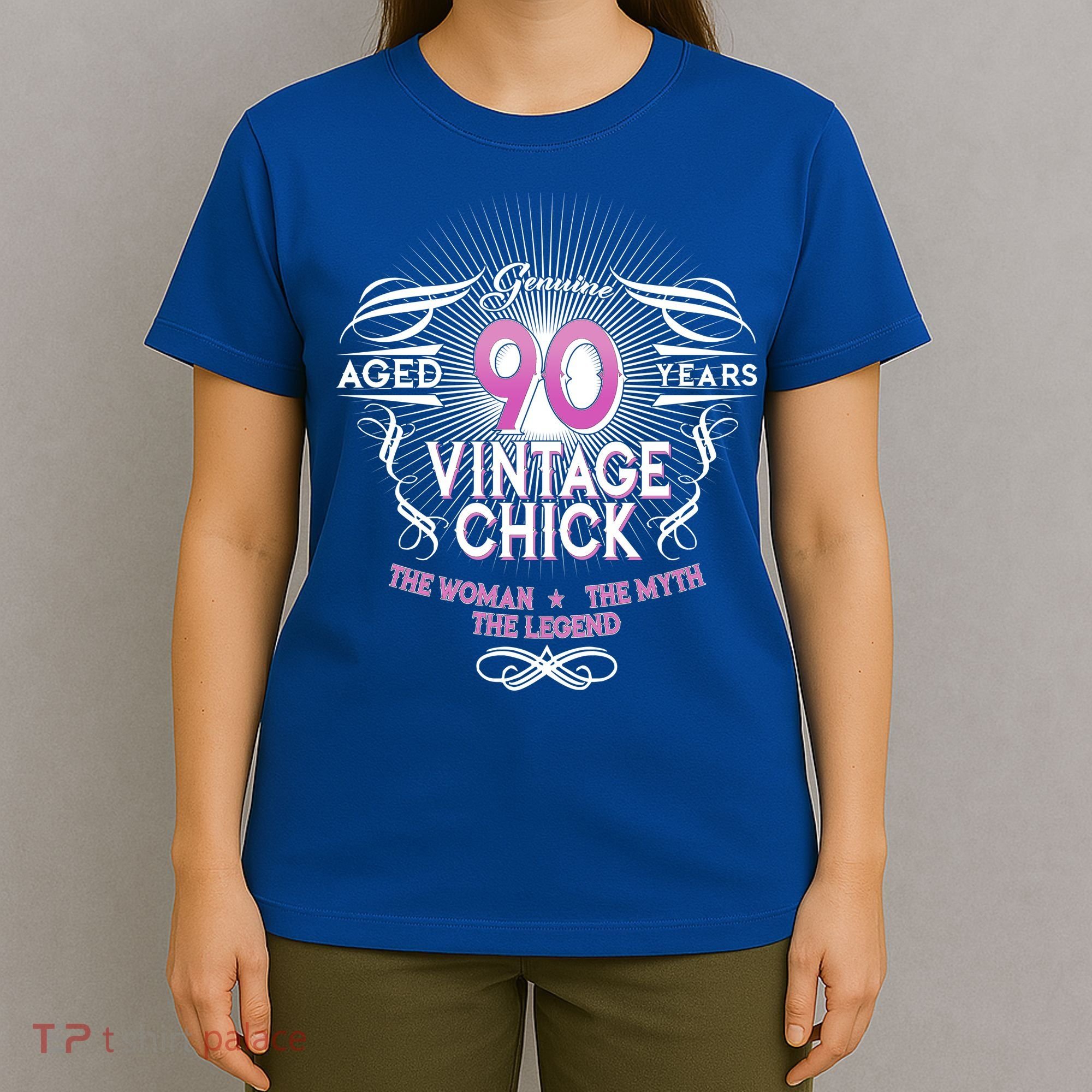 Genuine Aged 90 Years Vintage Chick 90th Birthday T-Shirt