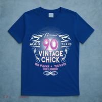 Genuine Aged 90 Years Vintage Chick 90th Birthday T-Shirt thumb 5