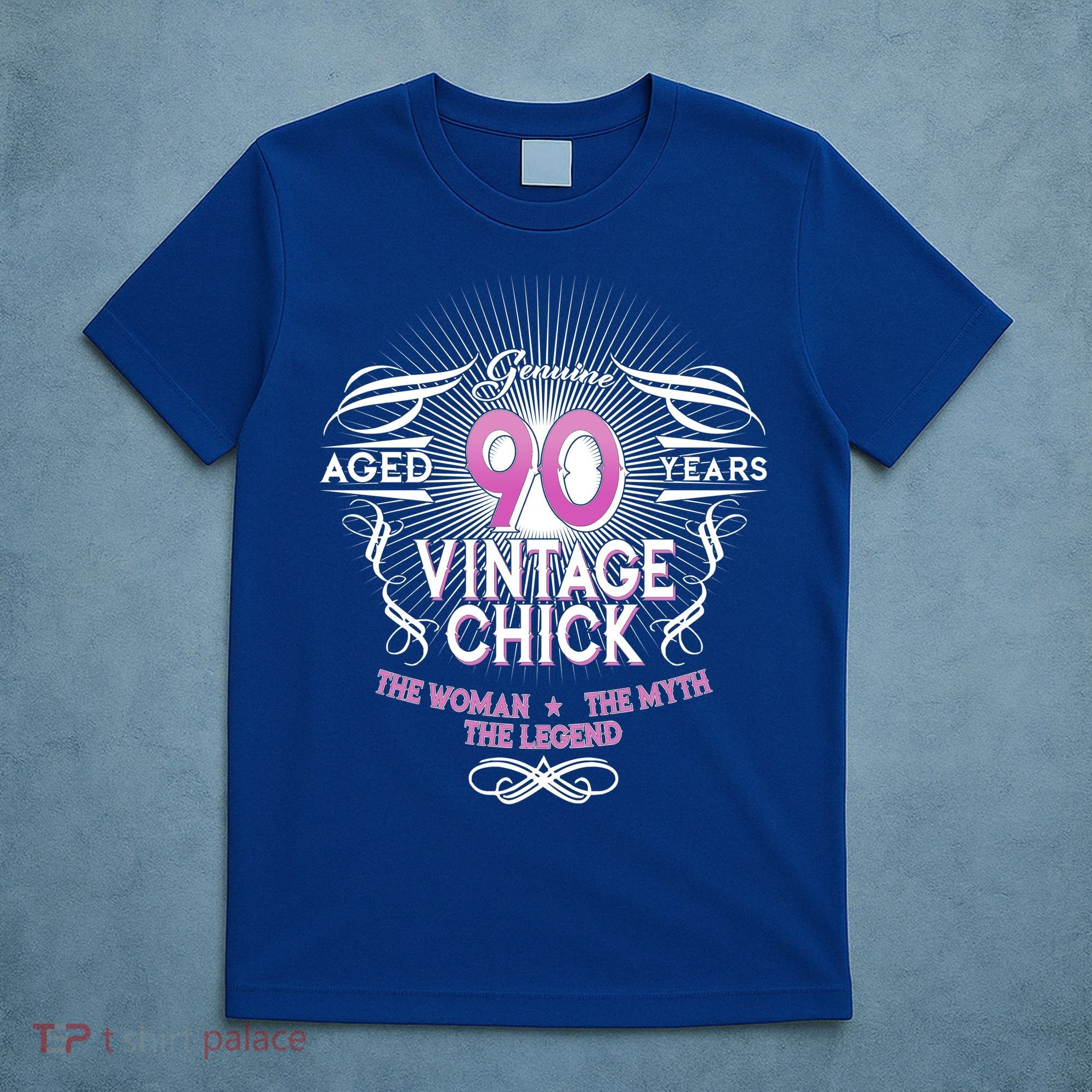 Genuine Aged 90 Years Vintage Chick 90th Birthday T-Shirt