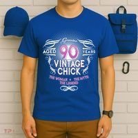 Genuine Aged 90 Years Vintage Chick 90th Birthday T-Shirt thumb 6