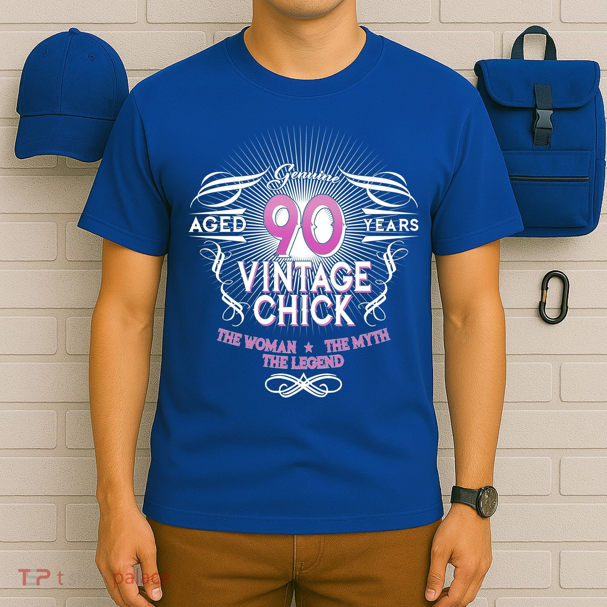 Genuine Aged 90 Years Vintage Chick 90th Birthday T-Shirt
