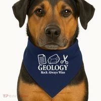 Geology Rock Always Wins USA-Made Doggie Bandana thumb 1