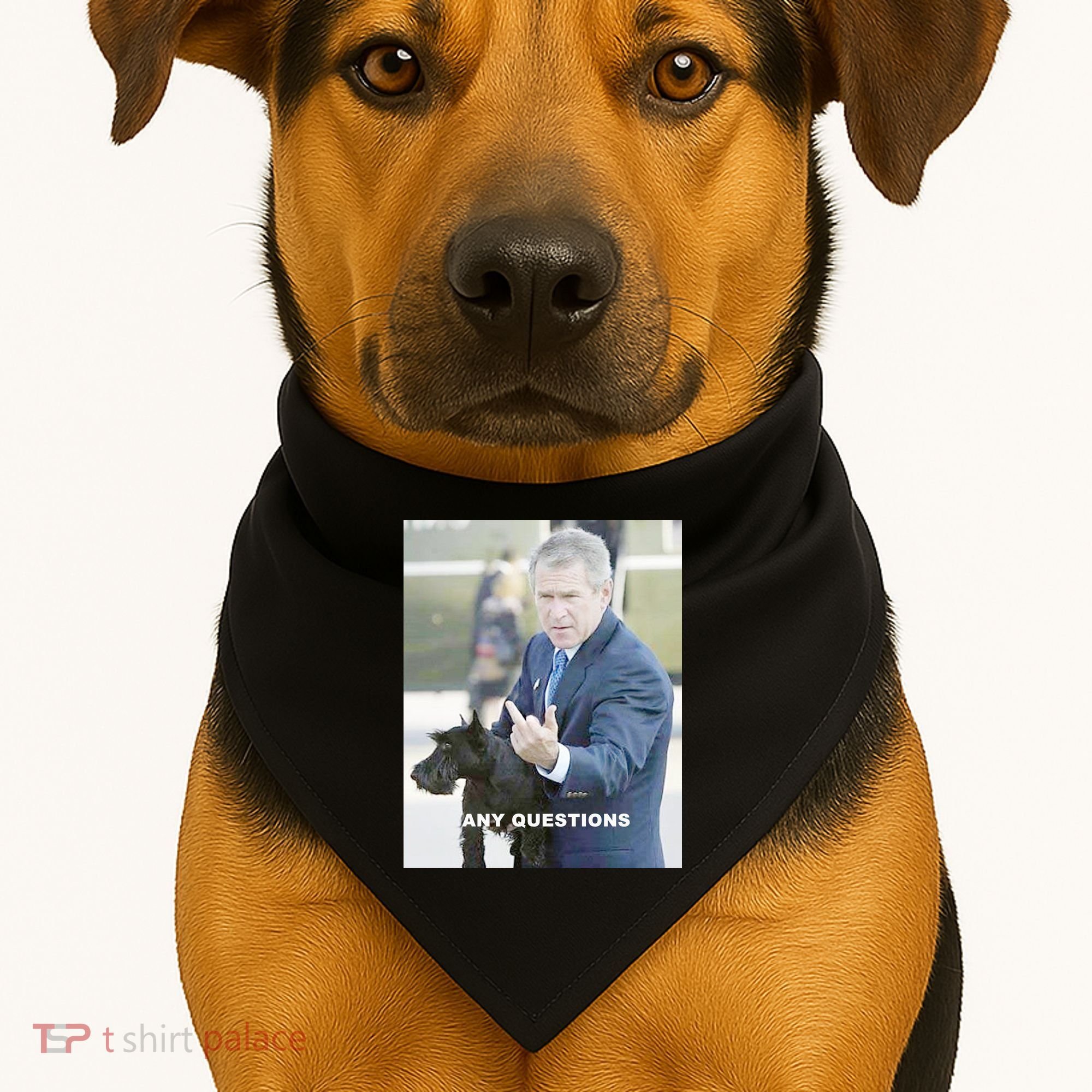 George Bush Middle Finger USA-Made Doggie Bandana