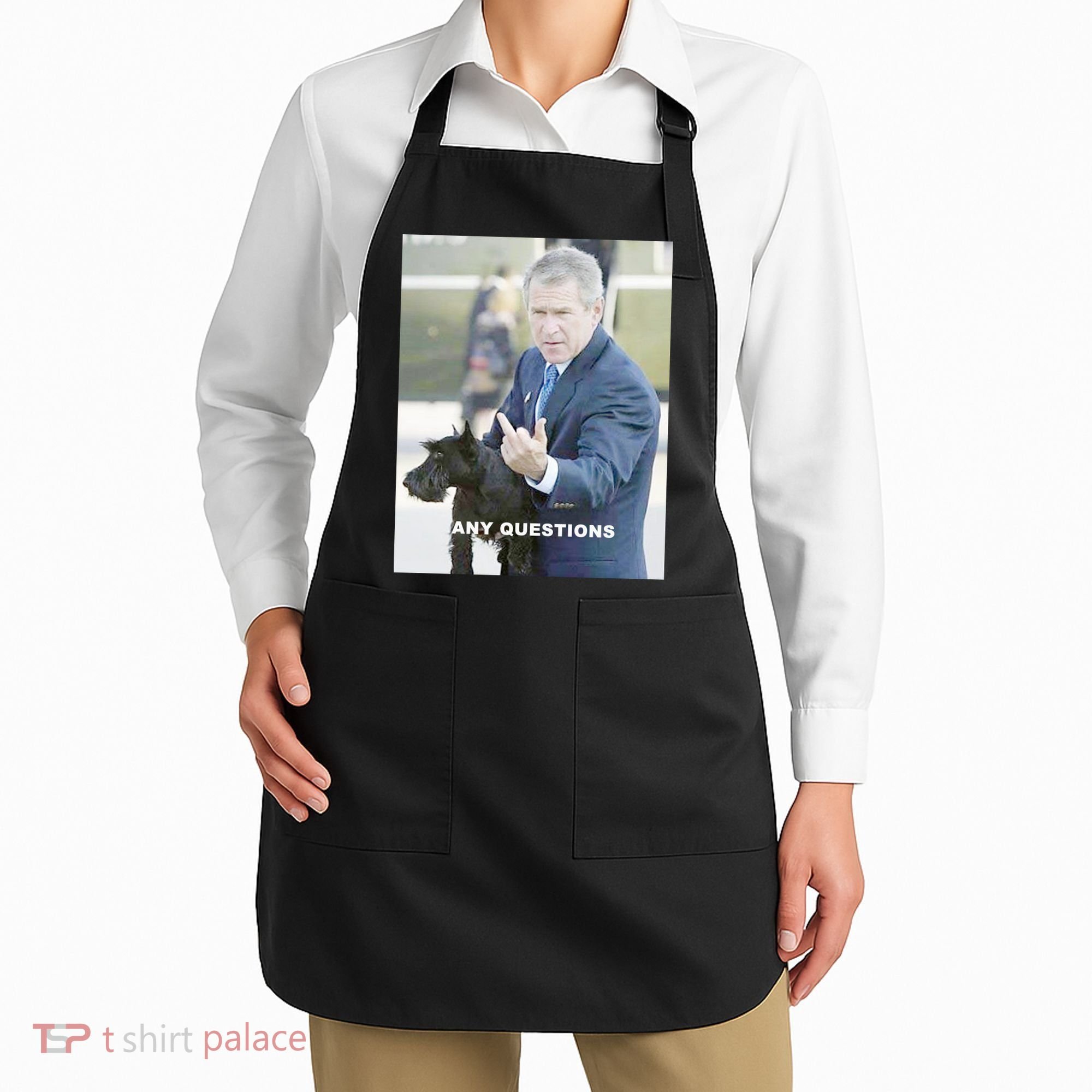 George Bush Middle Finger Apron