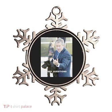 George Bush Middle Finger Ornament