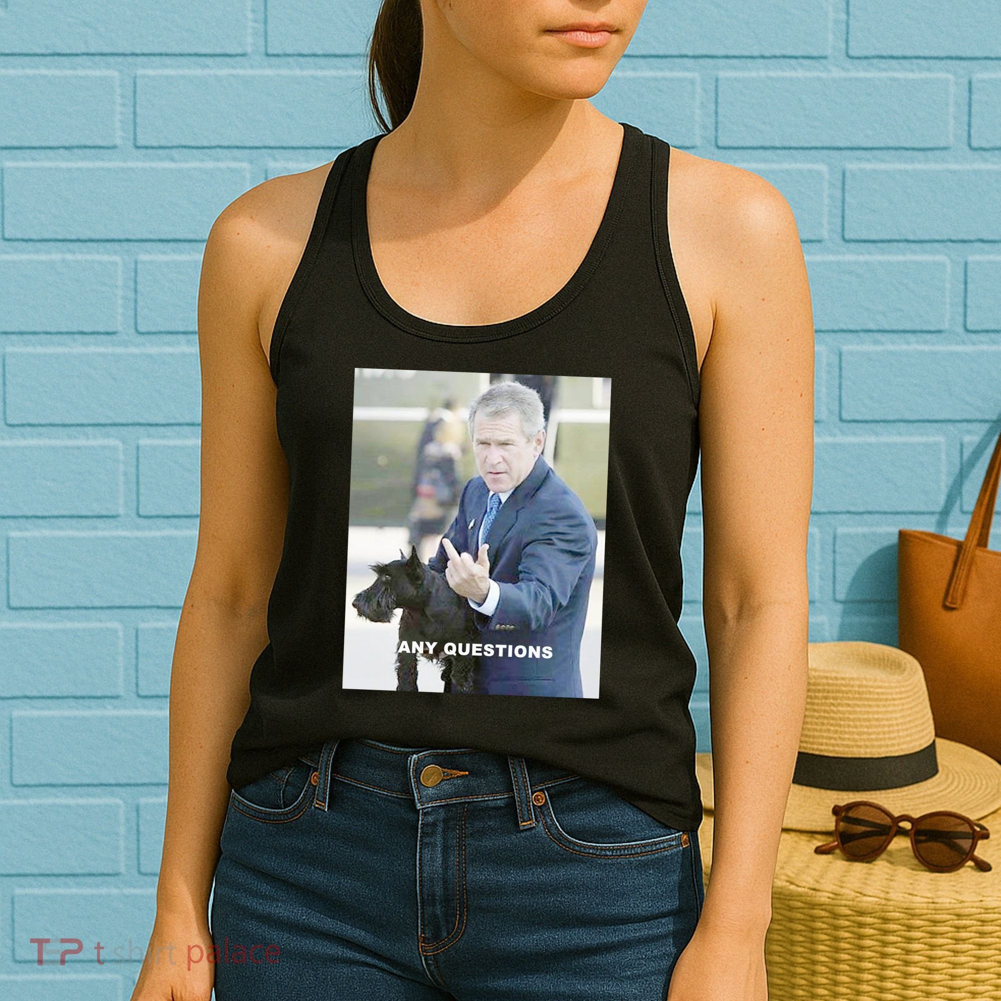 George Bush Middle Finger Women's Tank Top