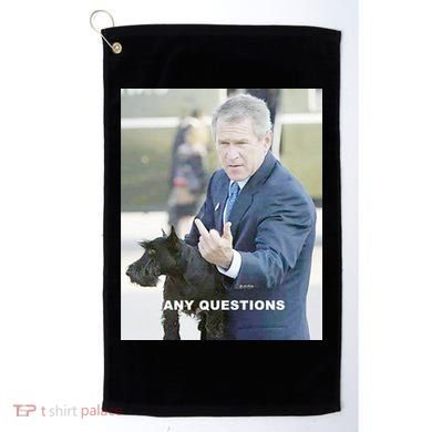 George Bush Middle Finger Golf Towel