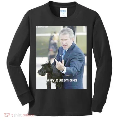 George Bush Middle Finger Kids Long Sleeve Shirt
