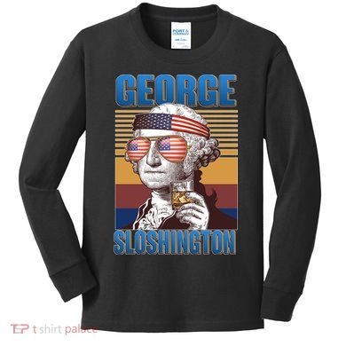 George Sloshington Kids Long Sleeve Shirt