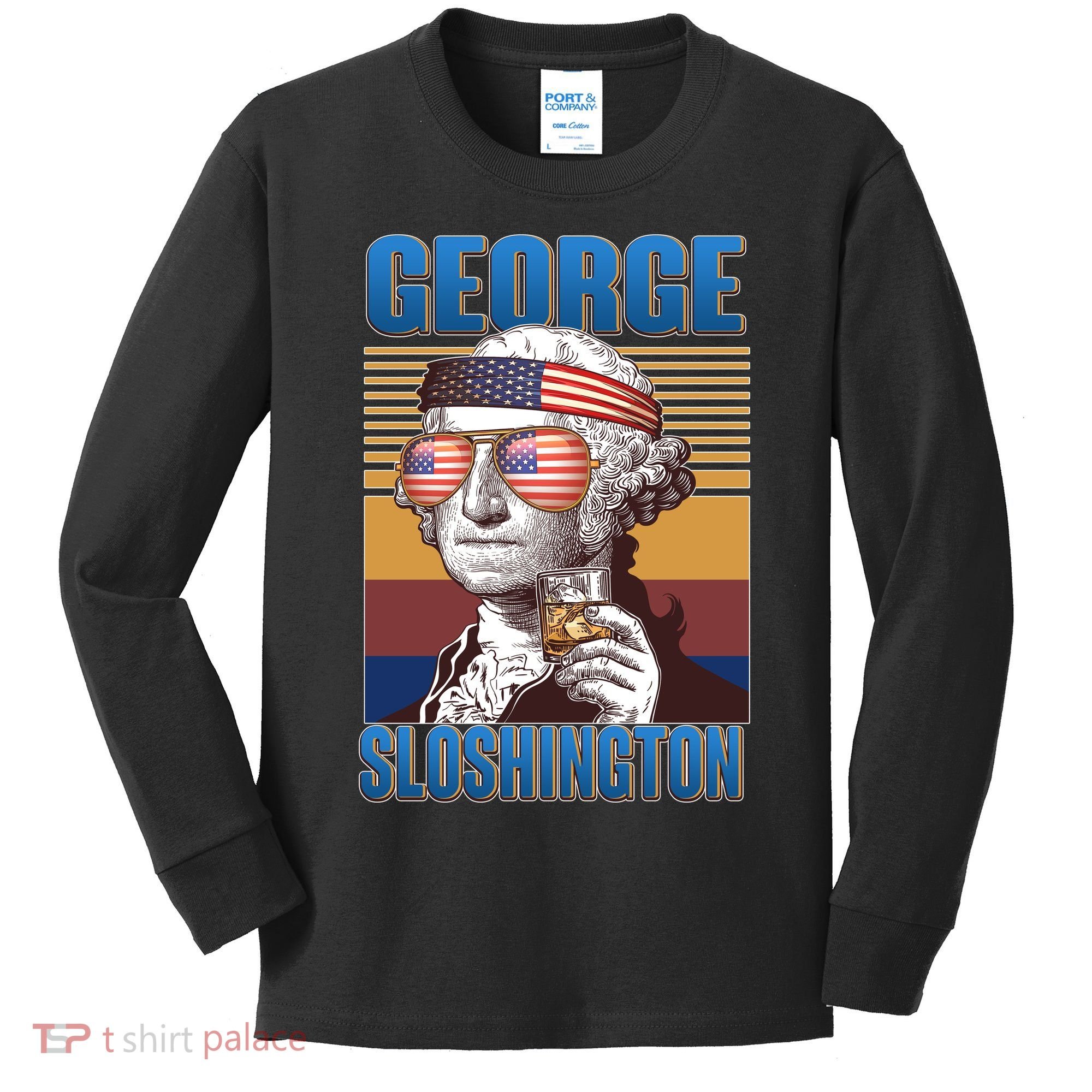 George Sloshington Kids Long Sleeve Shirt