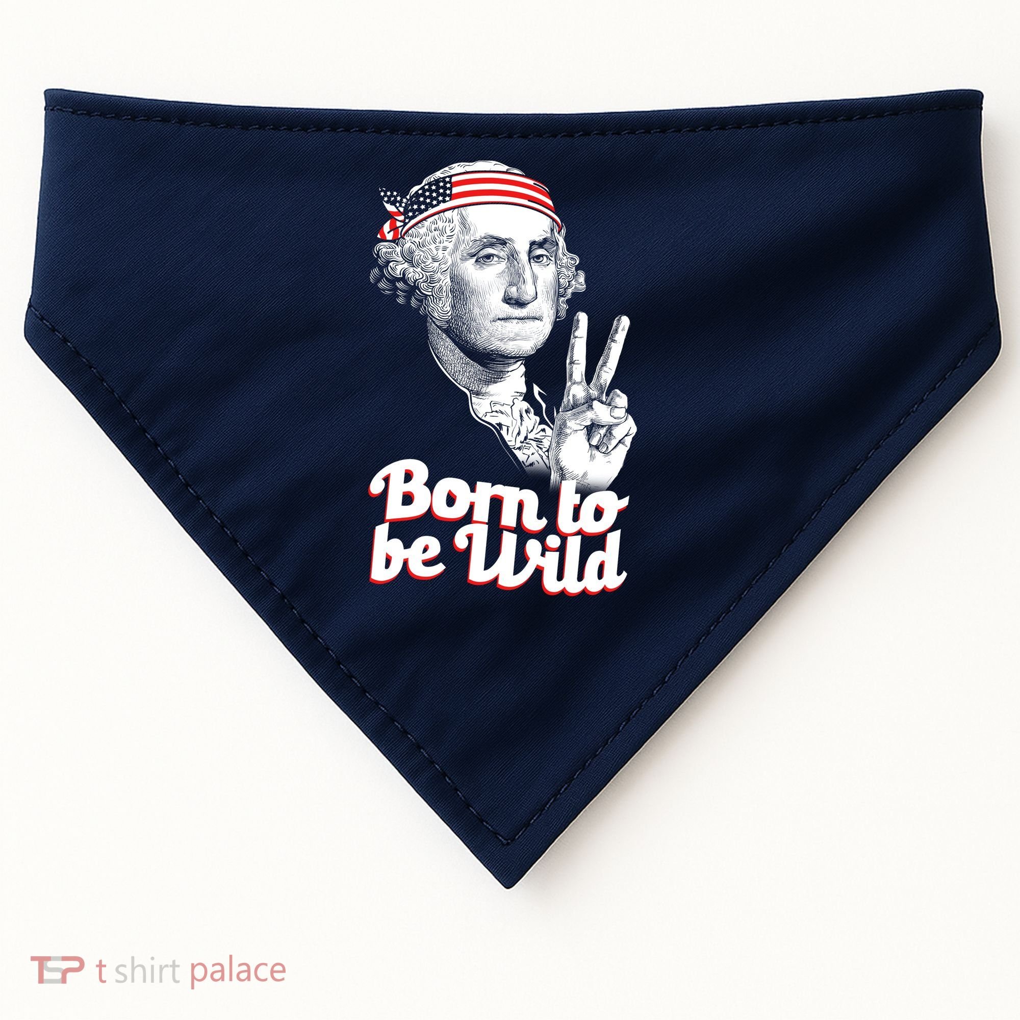 George Washington Born To Be Wild USA-Made Doggie Bandana