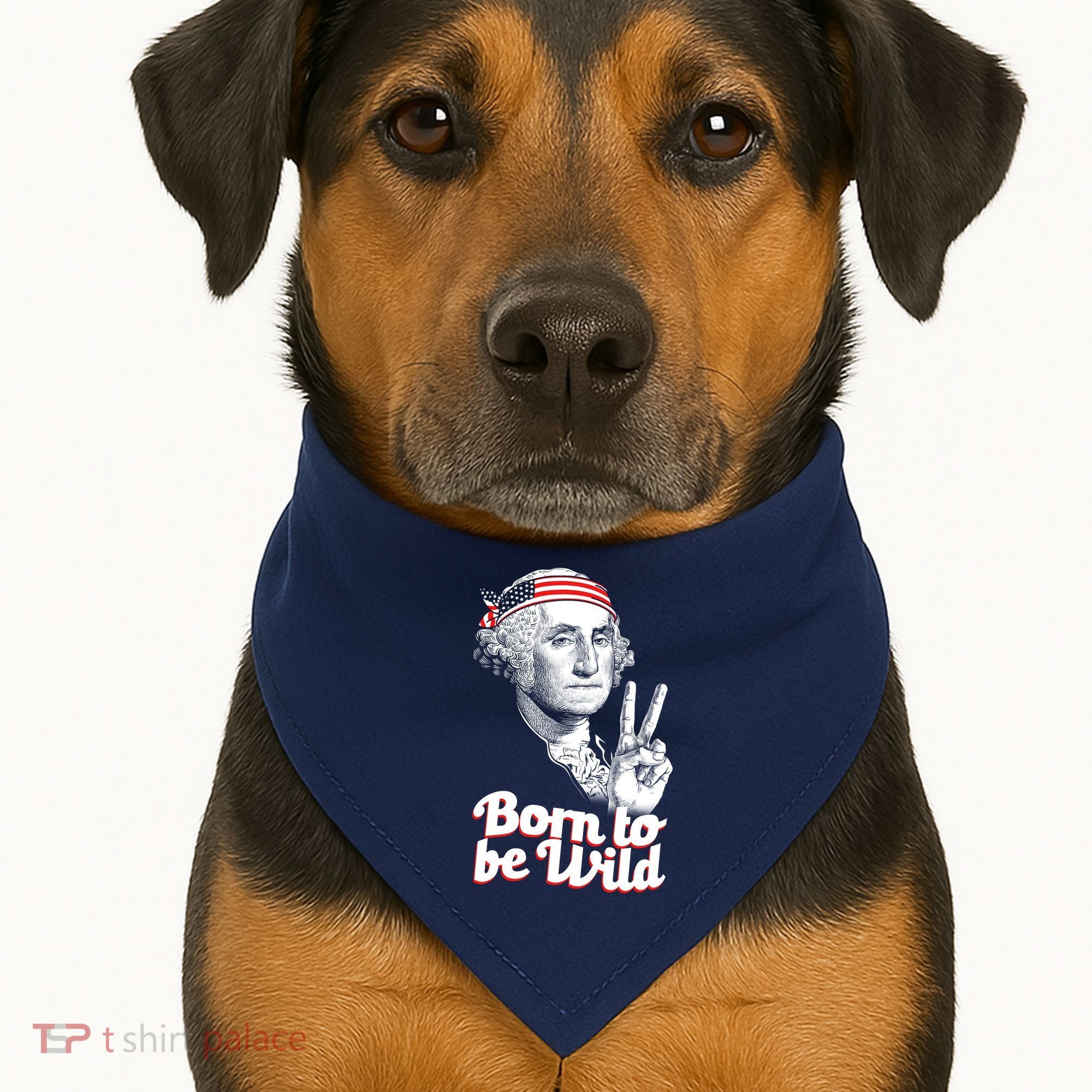 George Washington Born To Be Wild USA-Made Doggie Bandana