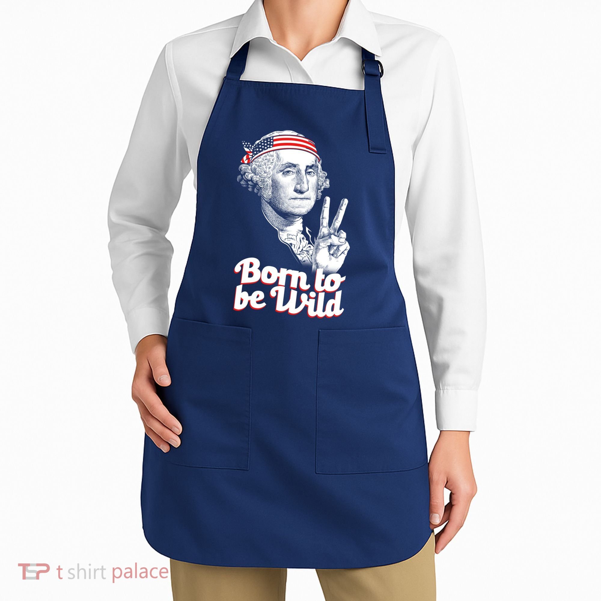George Washington Born To Be Wild Apron