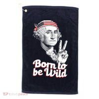George Washington Born To Be Wild Golf Towel thumb 0