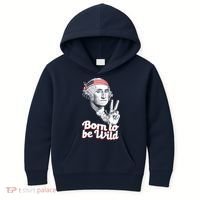 George Washington Born To Be Wild Kids Hoodie thumb 0