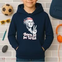 George Washington Born To Be Wild Kids Hoodie thumb 2