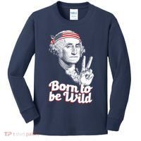 George Washington Born To Be Wild Kids Long Sleeve Shirt thumb 0