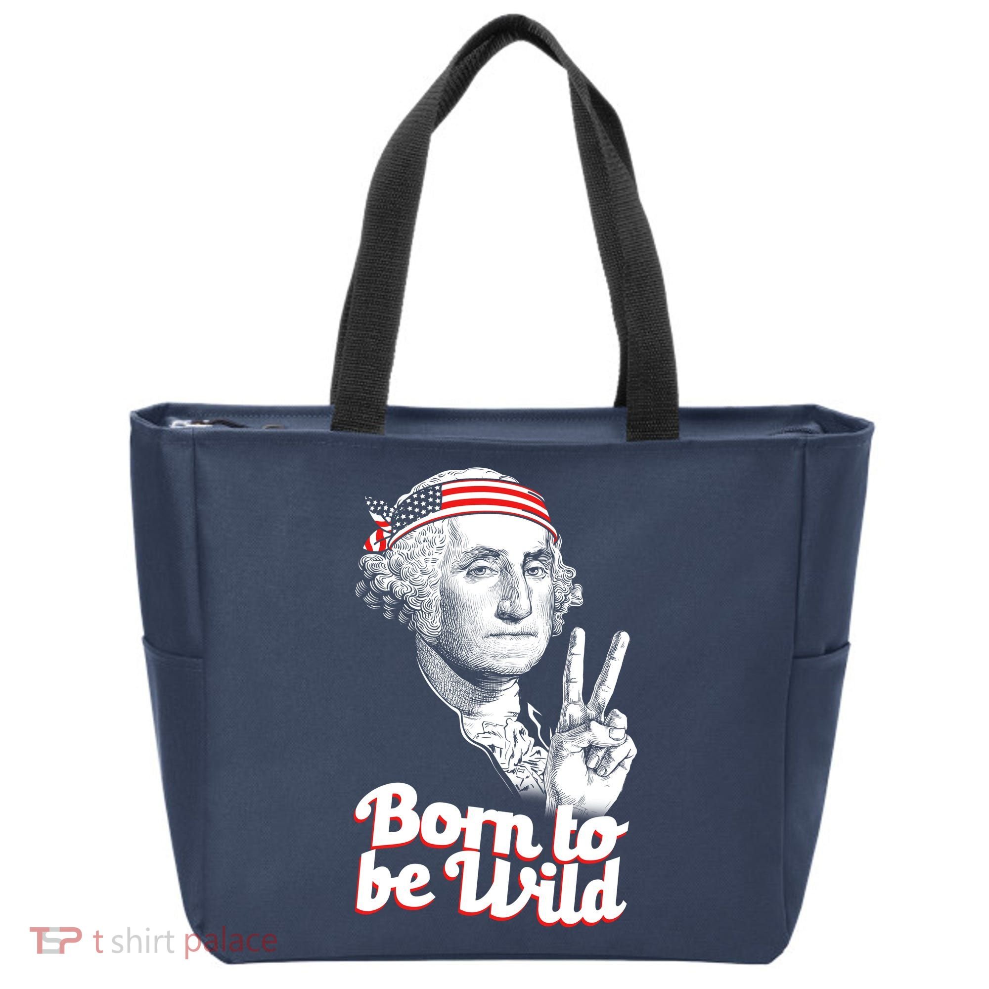 George Washington Born To Be Wild Tote Bag