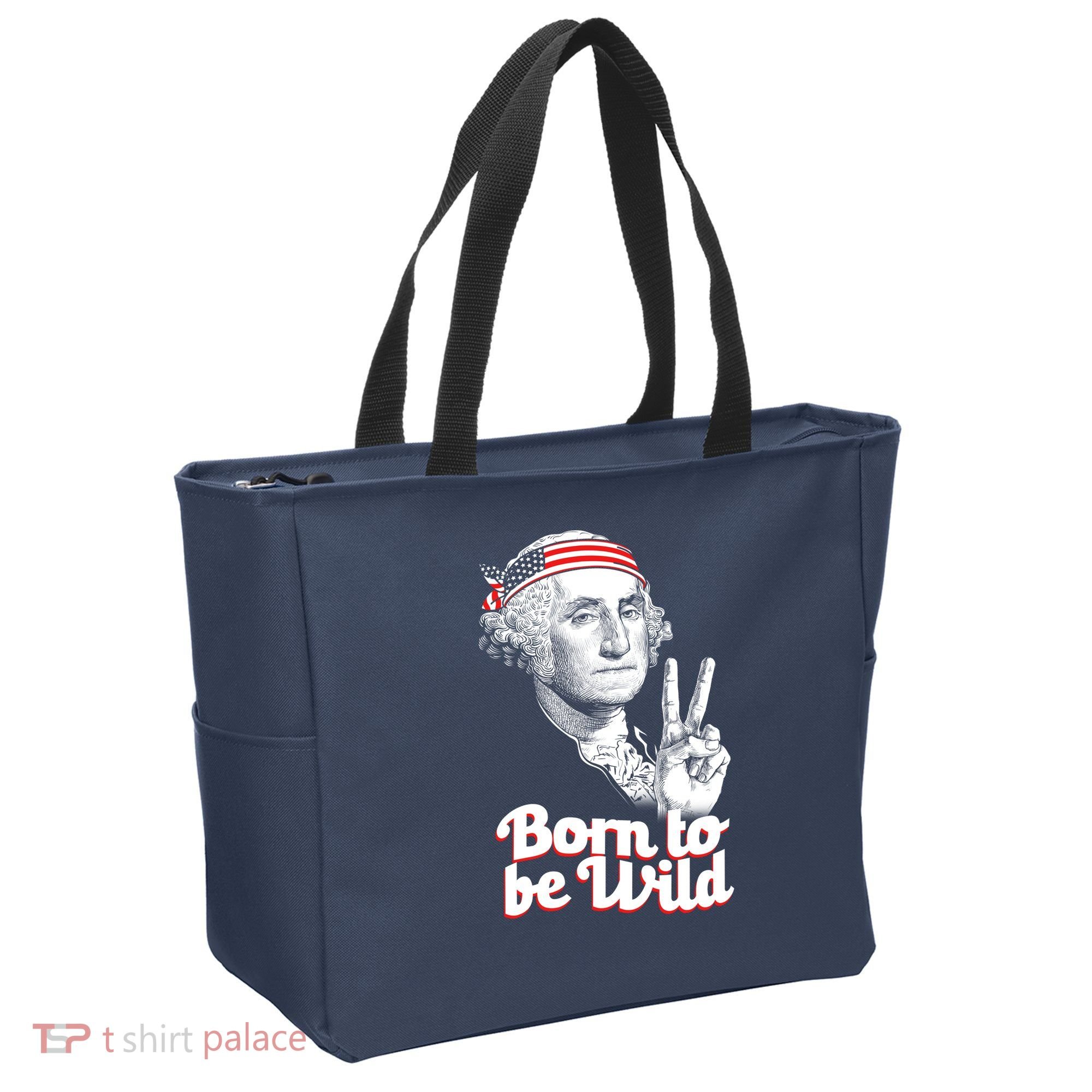 George Washington Born To Be Wild Tote Bag