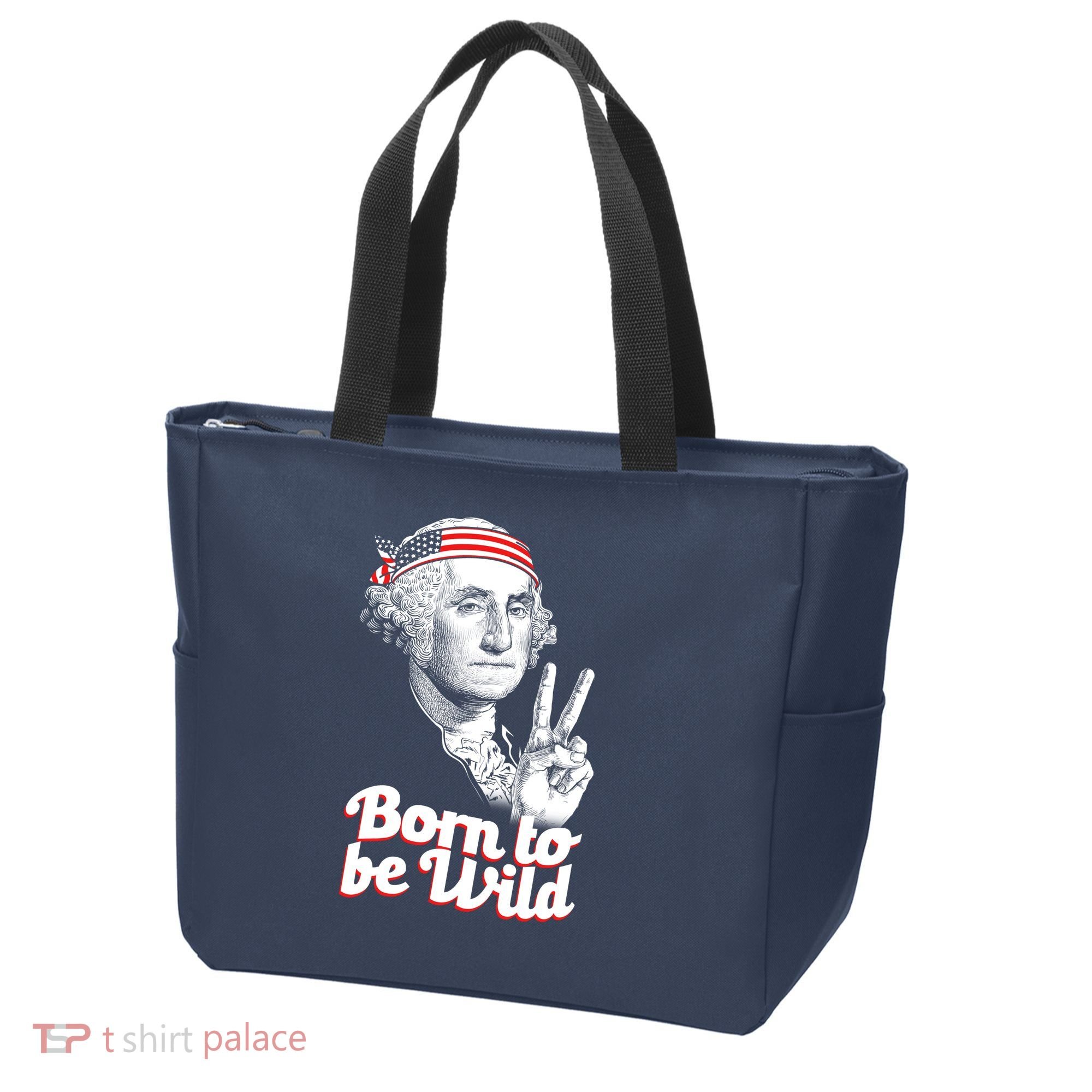 George Washington Born To Be Wild Tote Bag