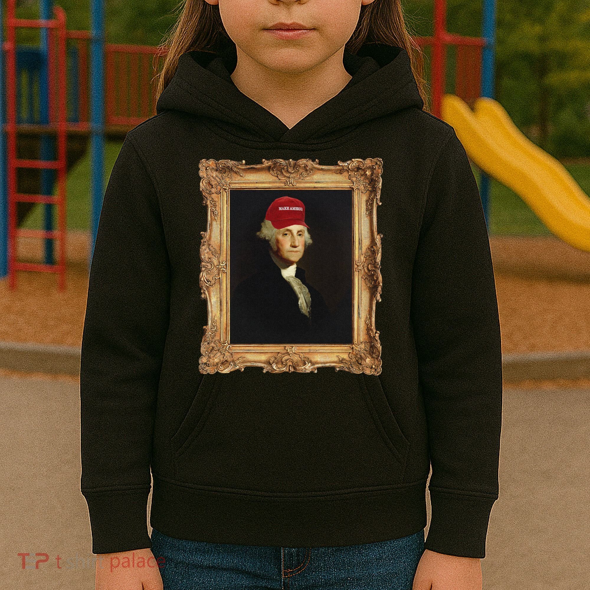 George Washington Make America Portrait Kids Hoodie