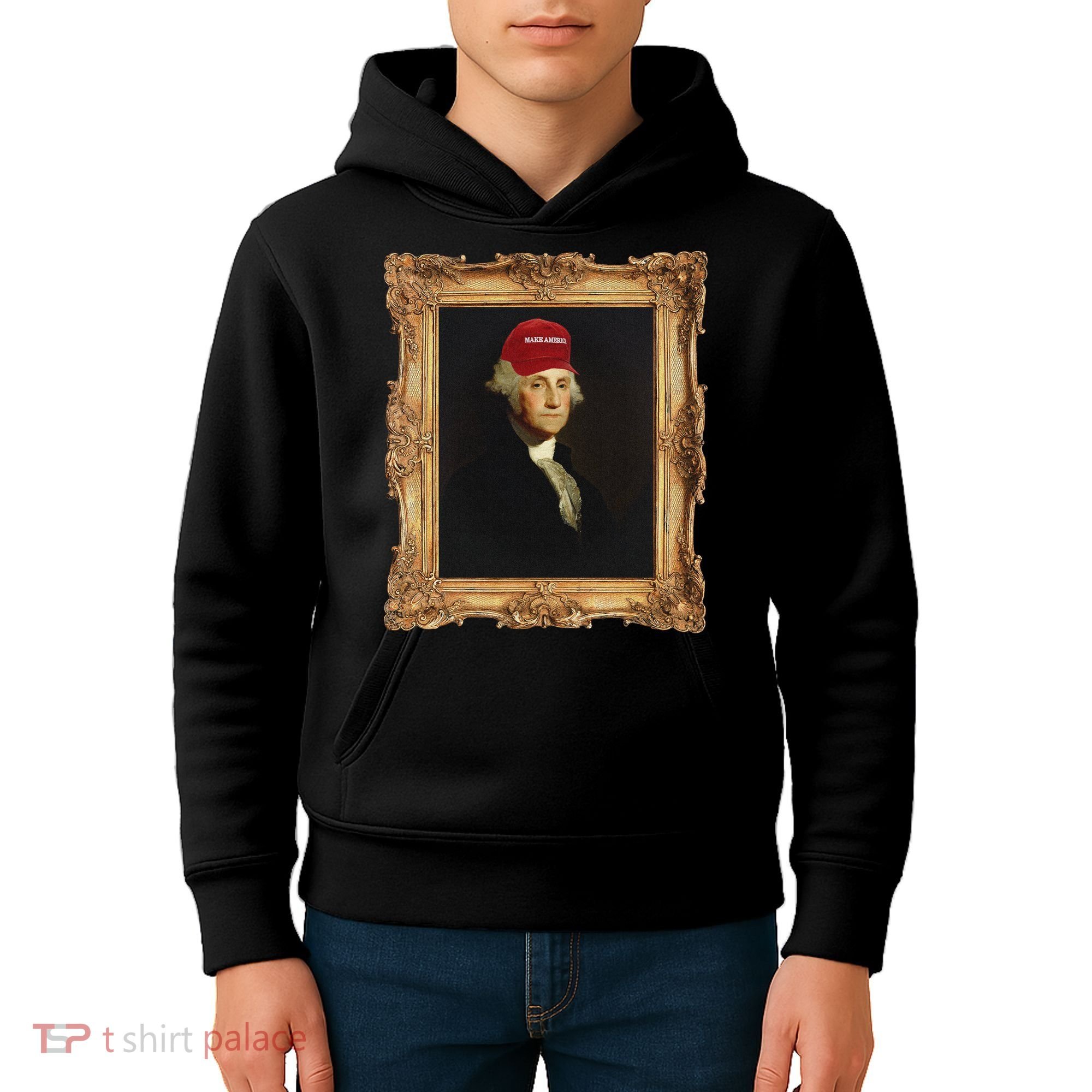 George Washington Make America Portrait Kids Hoodie