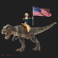 George Washington On A Dinosaur Women's Sweatshirt thumb 2