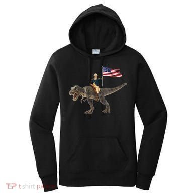 George Washington On A Dinosaur Women's Hoodie