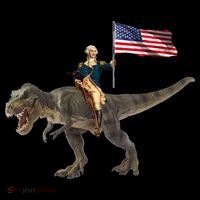 George Washington On A Dinosaur Ornament thumb 1
