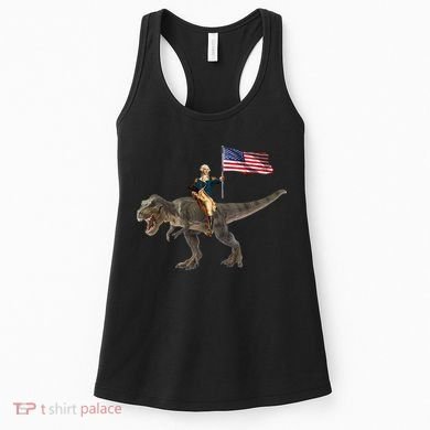 George Washington On A Dinosaur Women's Tank Top