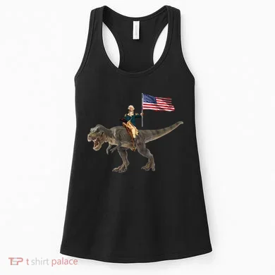 George Washington On A Dinosaur Women's Tank Top