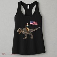 George Washington On A Dinosaur Women's Tank Top thumb 3