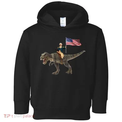 George Washington On A Dinosaur Toddler Hoodie