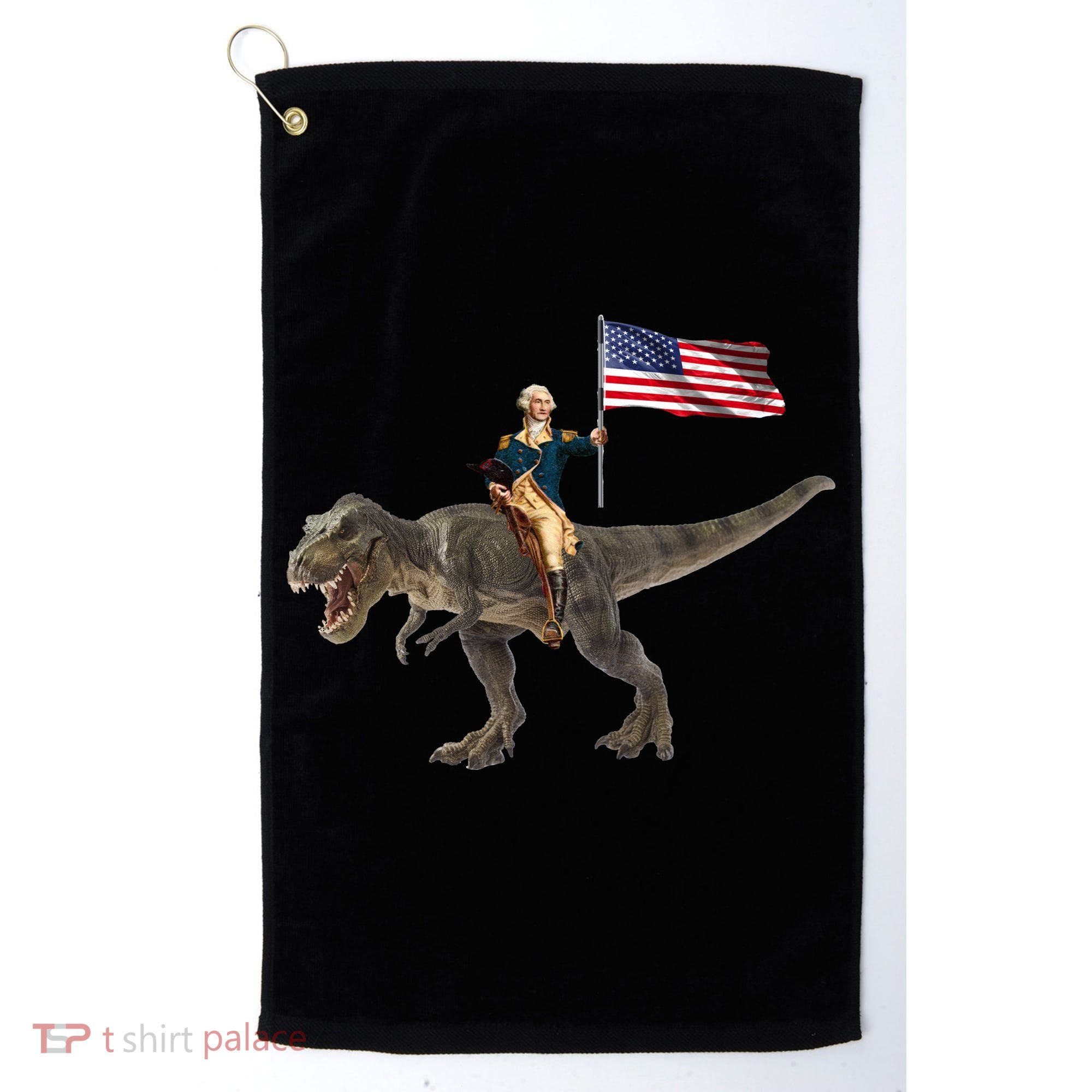 George Washington On A Dinosaur Golf Towel
